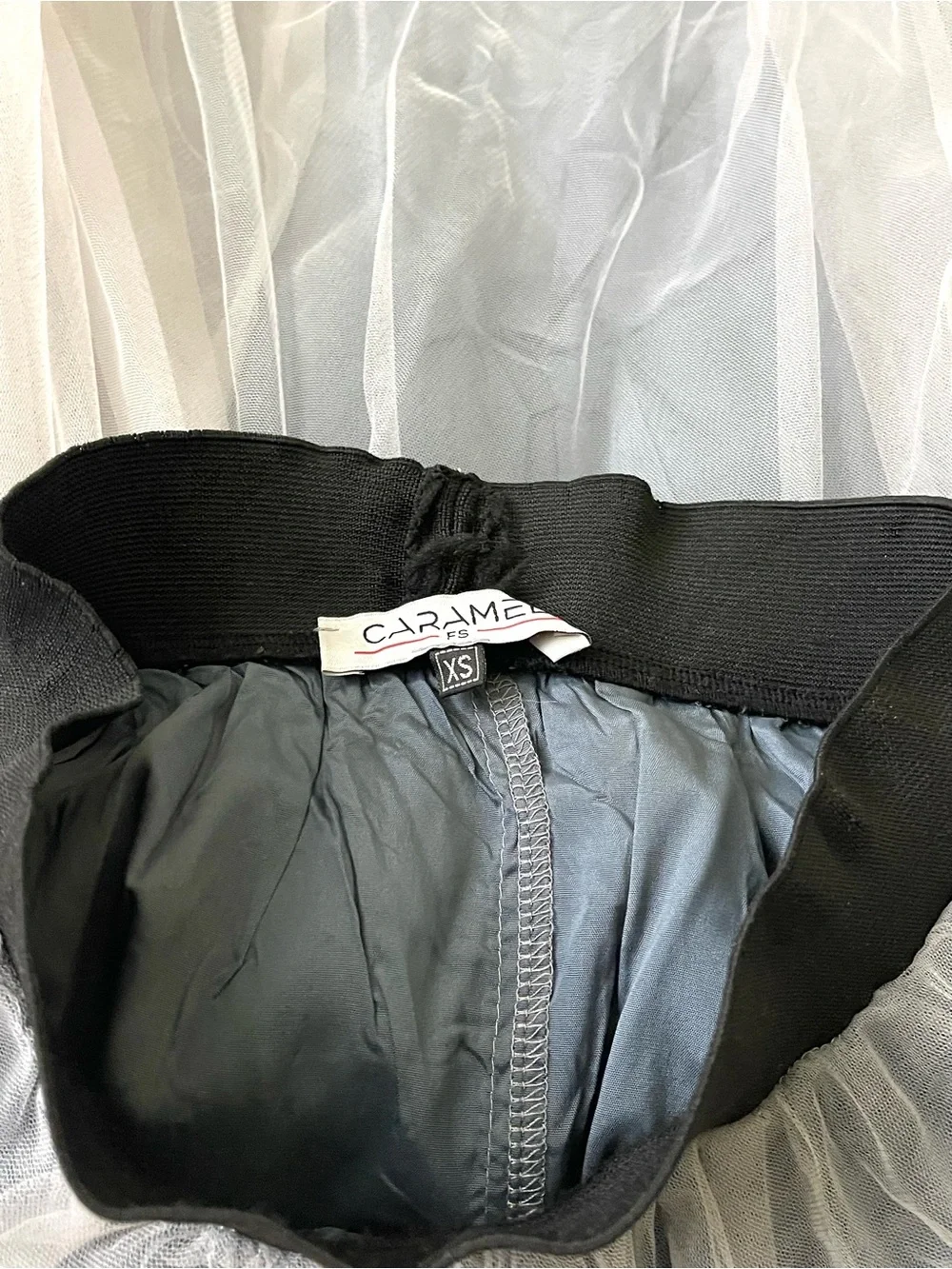 CARAMEL FS Gray Tulle Midi Skirt XS | Fairycore Balletcore Layered Mesh Skirt